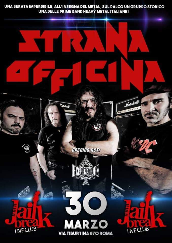 helligators's tweet photo. Helligators live in Rome @JailLive - Sat. 30 March - Opening for Strana Officina! Are you ready Helli-friends? 🤘🏻 https://t.co/wsq8XCVwOP