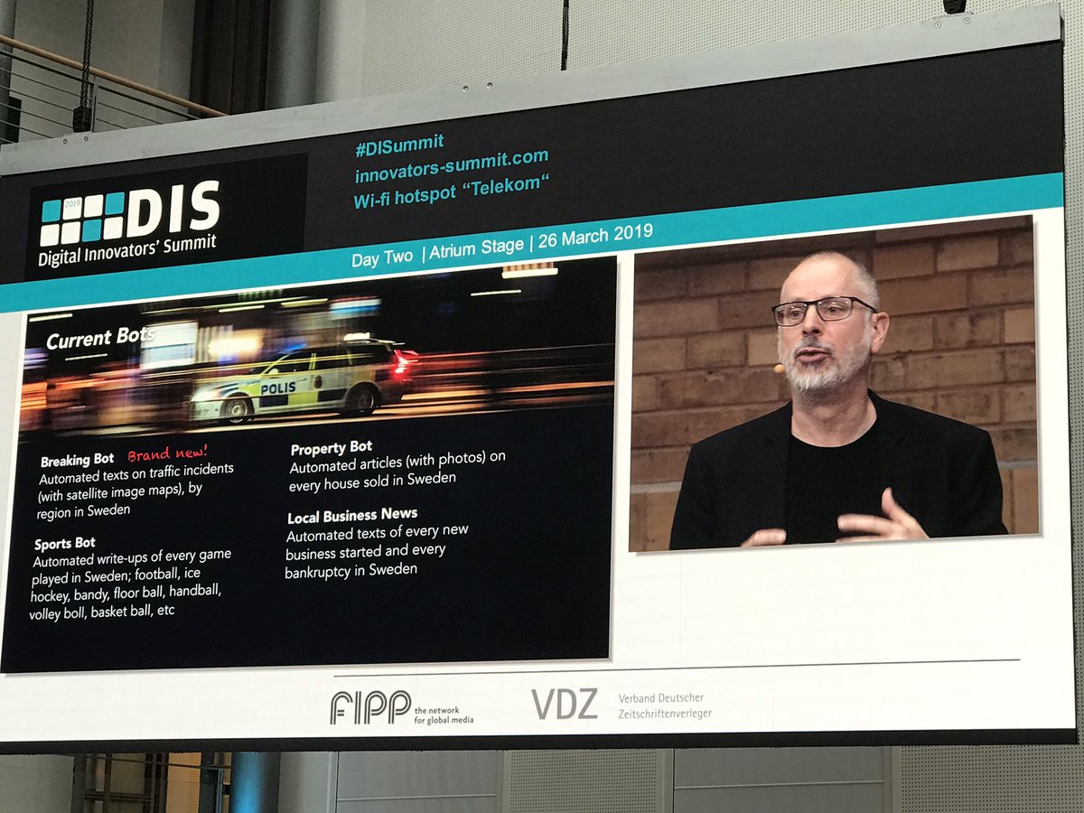 #Bots in #Journalism - no artificial intelligence but an automatic enrichment or distribution of content #AI #DISummit