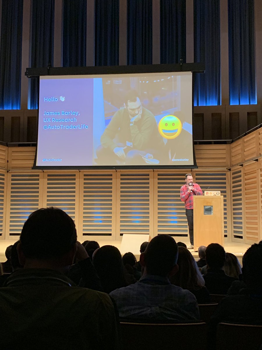 JonBywaterUX's tweet photo. @jamesbarley from @AutoTrader_UK talking about UX research for the masses #betterux #ux #london #uzlife #autotrader https://t.co/RWTy013mGd