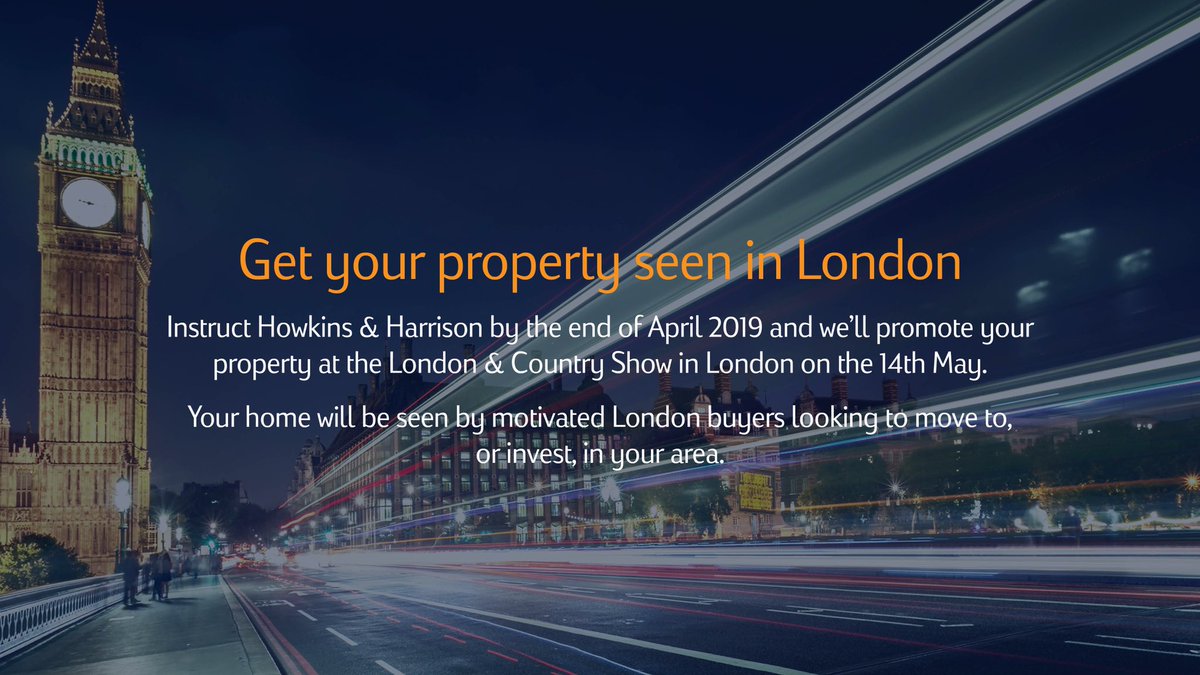 AndrewJohnsonCo's tweet photo. List your property with us by the end of April 2019 and we’ll promote your home at the London &amp; Country Show on the 14th May.

Get your home seen by motivated London buyers and investors.

Contact your nearest Howkins office: https://t.co/kbGhHk7sc3 https://t.co/TBhLPB80eH