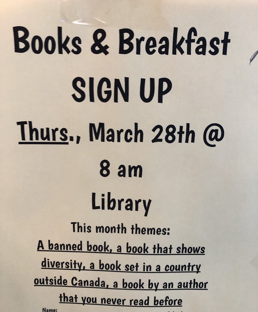 LDHLibrary's tweet photo. Ravens, Books and Breakfast is coming up. This Thursday (March 28) at 8:00 am. Good books and delicious food. Sign up in the library today! https://t.co/mJZqKlTvye