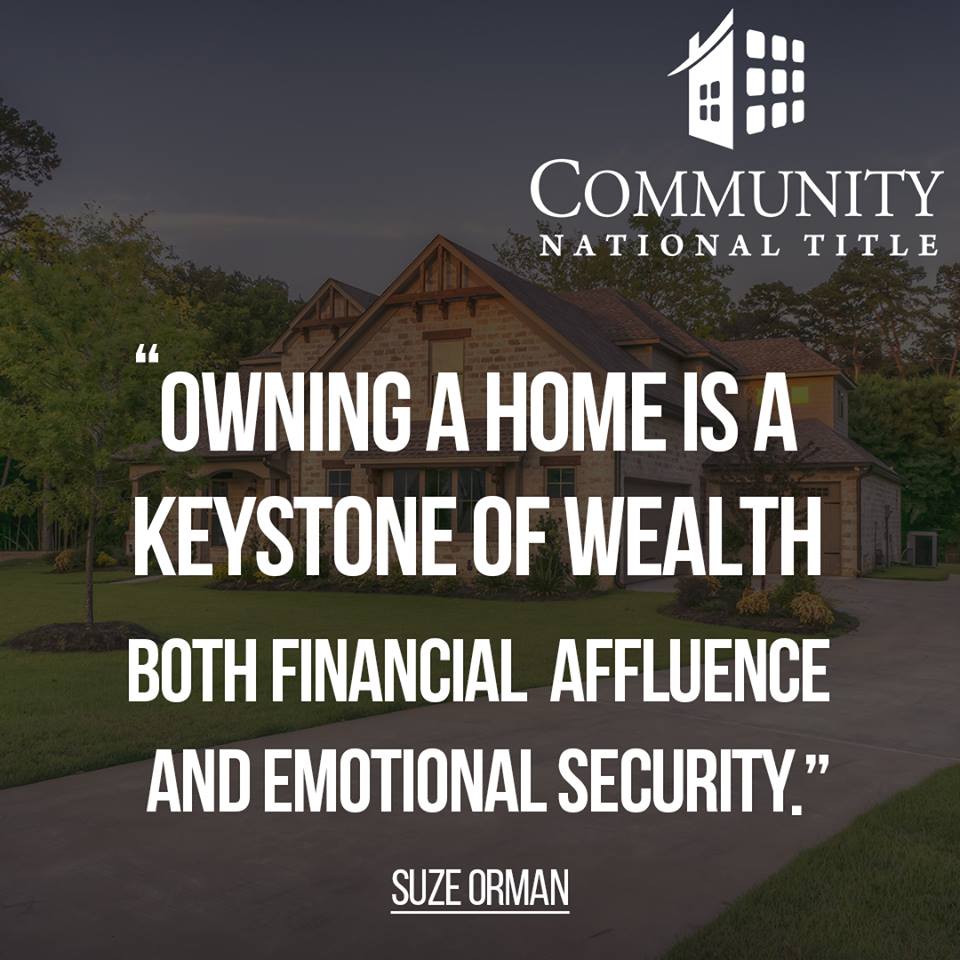 CNATTITLE's tweet photo. Owning a home can no doubt help grow wealth but most people don't think about the emotional stability it gives a family!

Become wealthy in both realms, we would love to help get you started. Contact us at https://t.co/TUPREfnGuY or 972-528-6071.

#CNAT #AlwaysBeClosing #Title24 https://t.co/JF5qKrzKkA