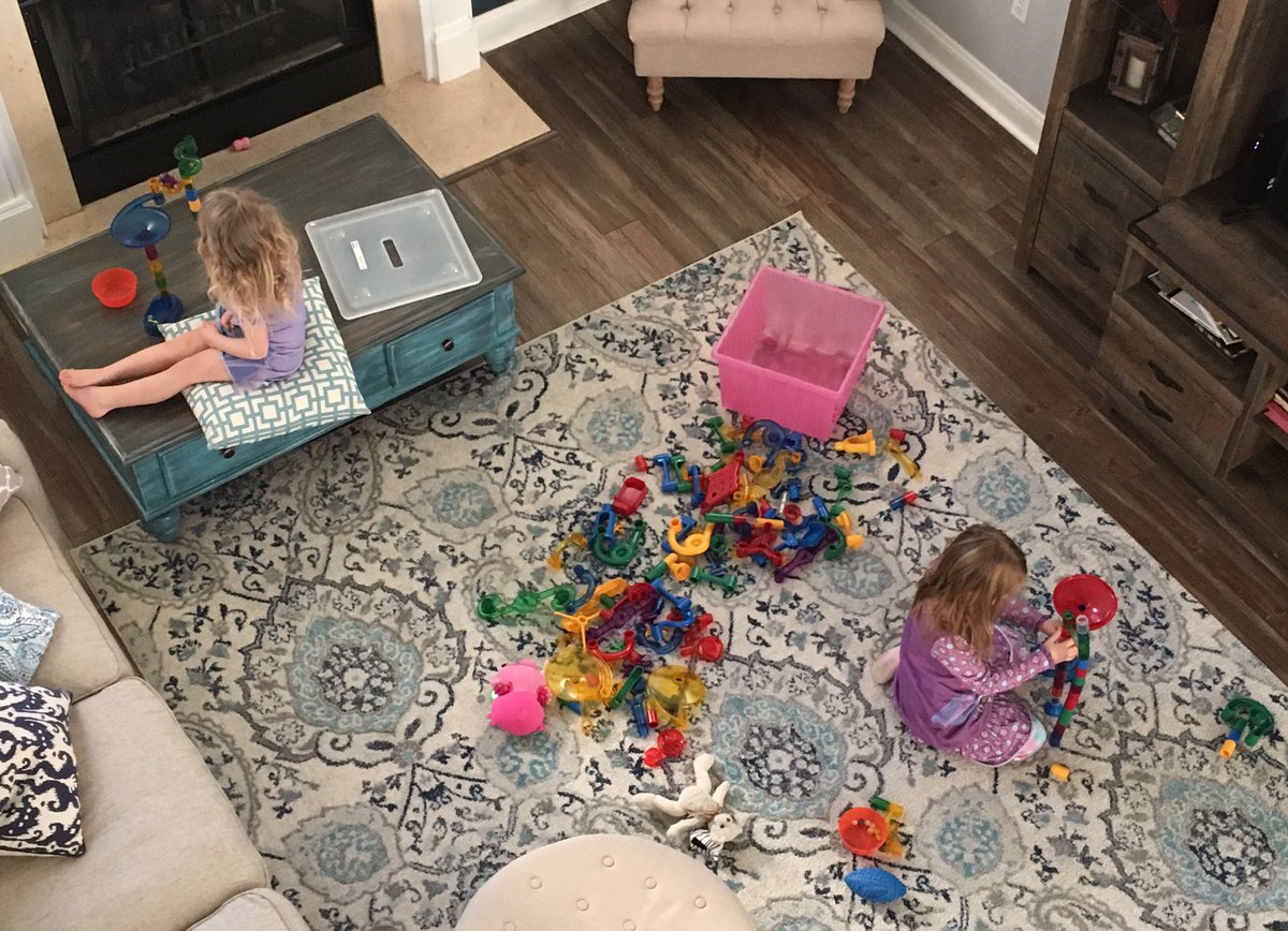 The number of yells for HELP this morning have been extra high... learning and thinking is hard work even when it’s “play.” Holding back and not fixing it all is hard mama work- but I know it’s worth it. ❤️ #canyouhelp #nope #youcandoit #coluccigirls