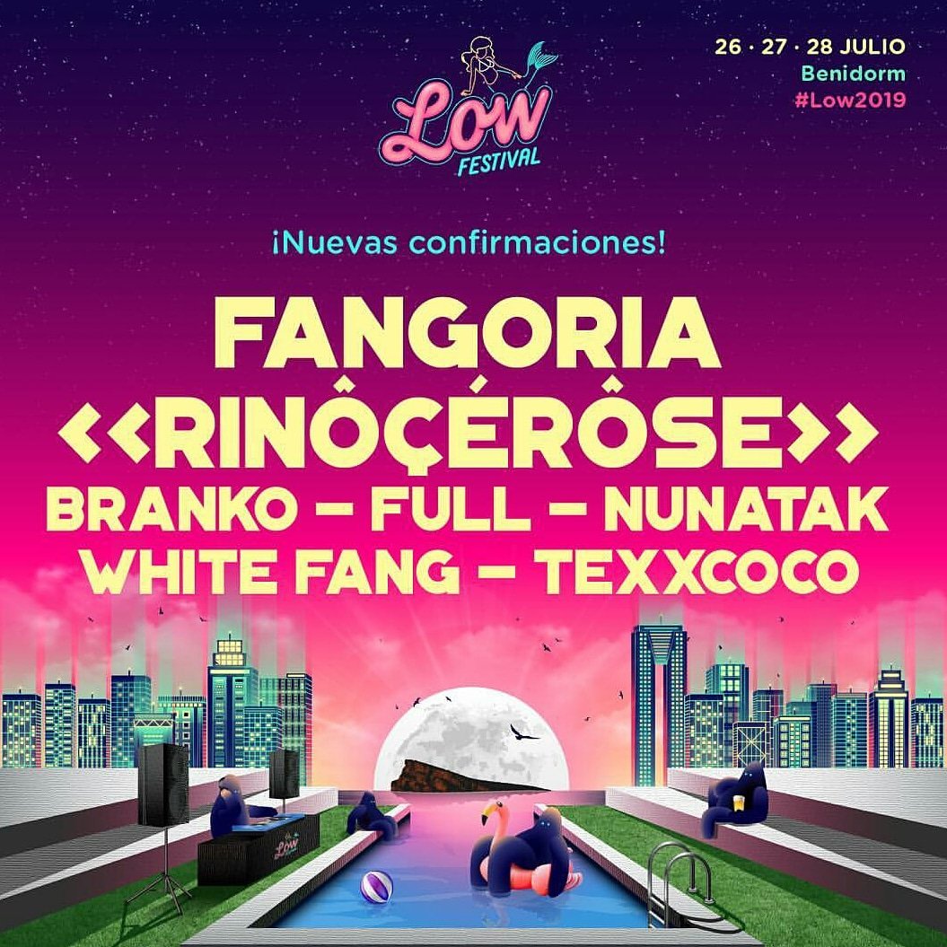 Acordesmusical1's tweet photo. ¡ Mirad que noticia más genial nos llega desde Benidorm! Nuevas confirmaciones para el @LowFestival
🎉🎉🎉🎉🎉🎉🎉🎉🎉🎉🎉🎉
#low2019 #nuevasconfirmaciones #fangoria #rinoçerose #branko #full #nunatak #whitefang #texxcoco #bebidorm #festivales2019 #festival #musica #acordes https://t.co/UicPLexVki
