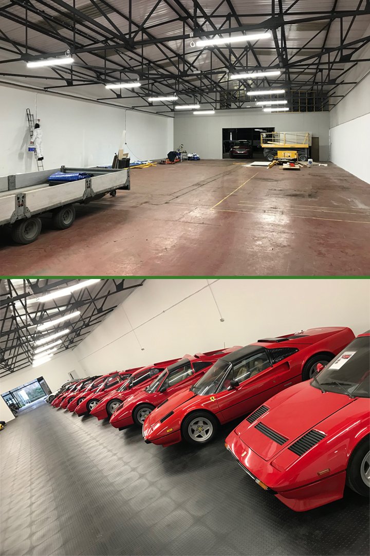 EcotileFlooring's tweet photo. Returning to previous client, AC Precision for another install job featuring our raised disk floor tiles. Providing excellent slip resistance, our tiles give optimum floor grip for both man and machine.

#garageflooring #flooring #cars #ferrari #garages #supercars https://t.co/xaw3sgba9z
