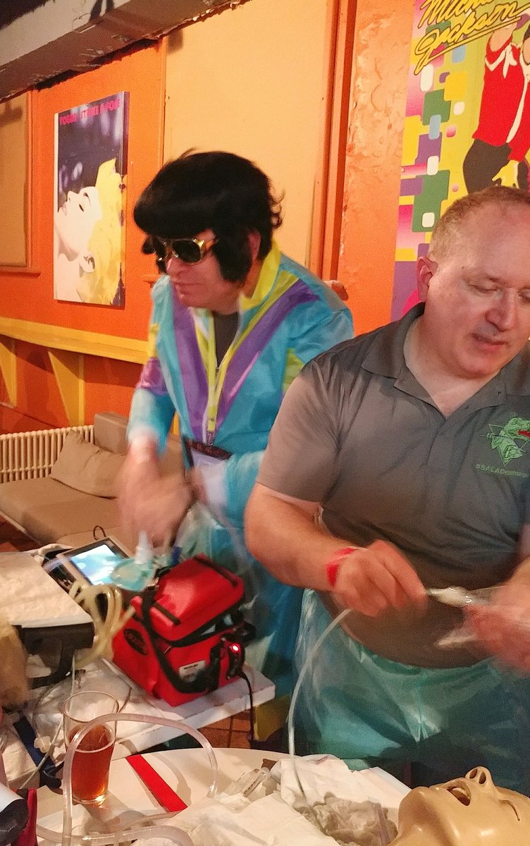 Elvis is in the house at #GelFest, teaching the #SALAD way to access contaminated airways.. #SMACC #SMACC2019