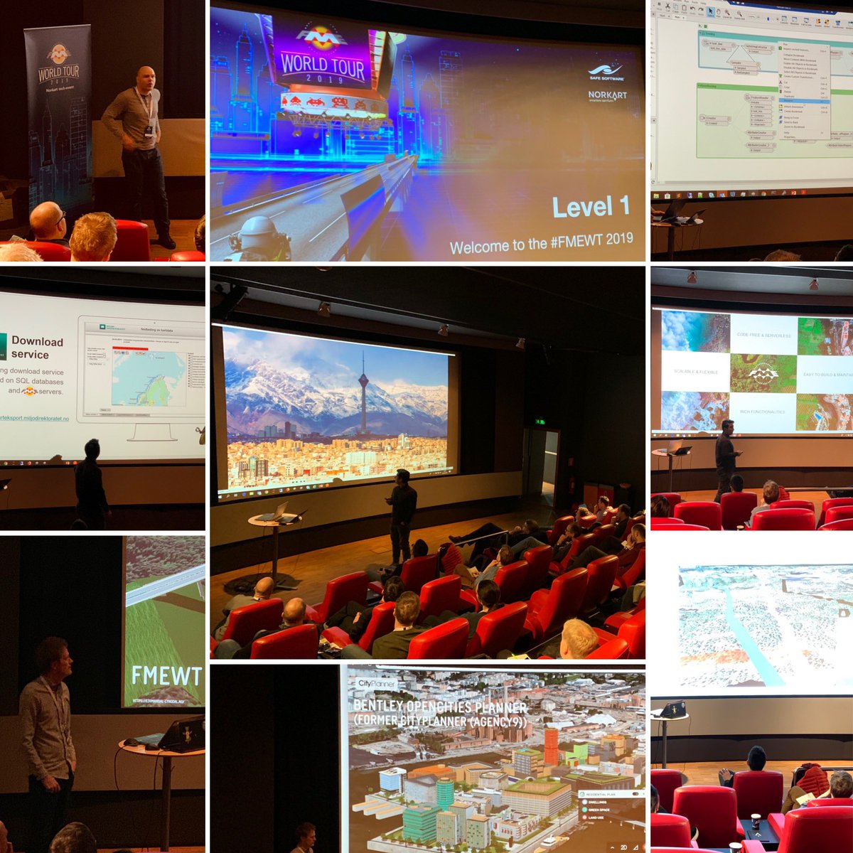 Norkart's tweet photo. So many excellent presenters &amp; presentations at our #fmewt 2019 day #fme #fmedays #automation #ai #ar #newtech #transformers #dataflow #scheduledtasks #analyze #digitize #opencitiesplanner @SafeSoftware @Agency9 @BentleySystems https://t.co/qX40tu8lGU