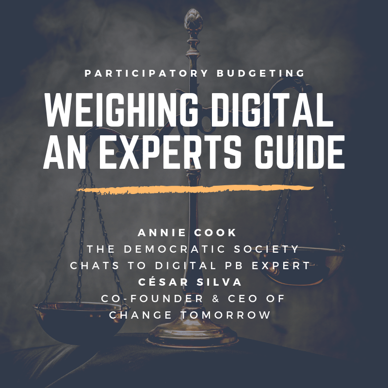 DemsocScotland's tweet image. Next episode 2/3 in Weighing Digital, An Expert's Guide! buff.ly/2TYsuPK  @_AnnieCook_ chats to César Silva, Co-Founder & CEO @changetomorrow_ about PB, digital & beyond;  @pb_scotland @CommEmpower #digitalPB #expertsguide