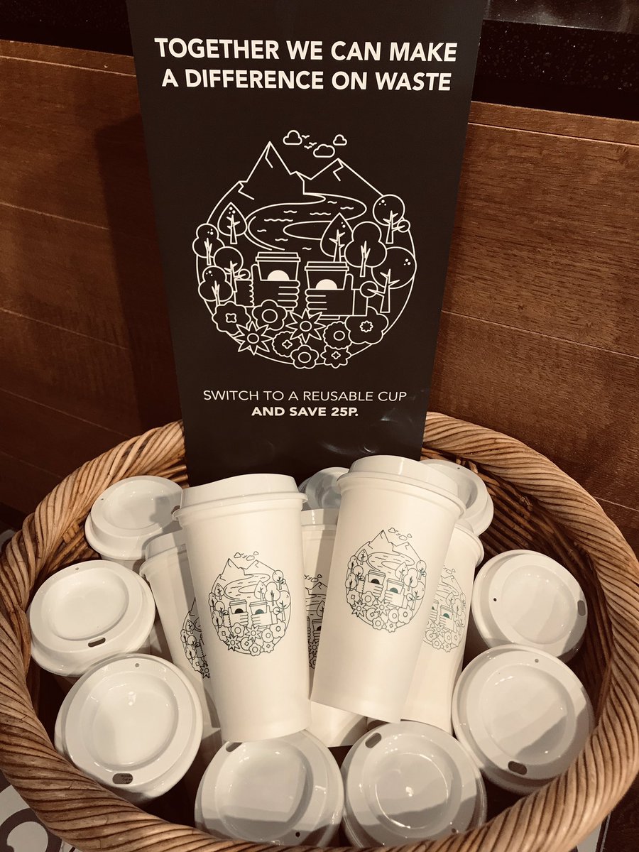 With Earth Day coming up, why not get a reusable cup? Buy for £1 and save 25p with each use. 🌎