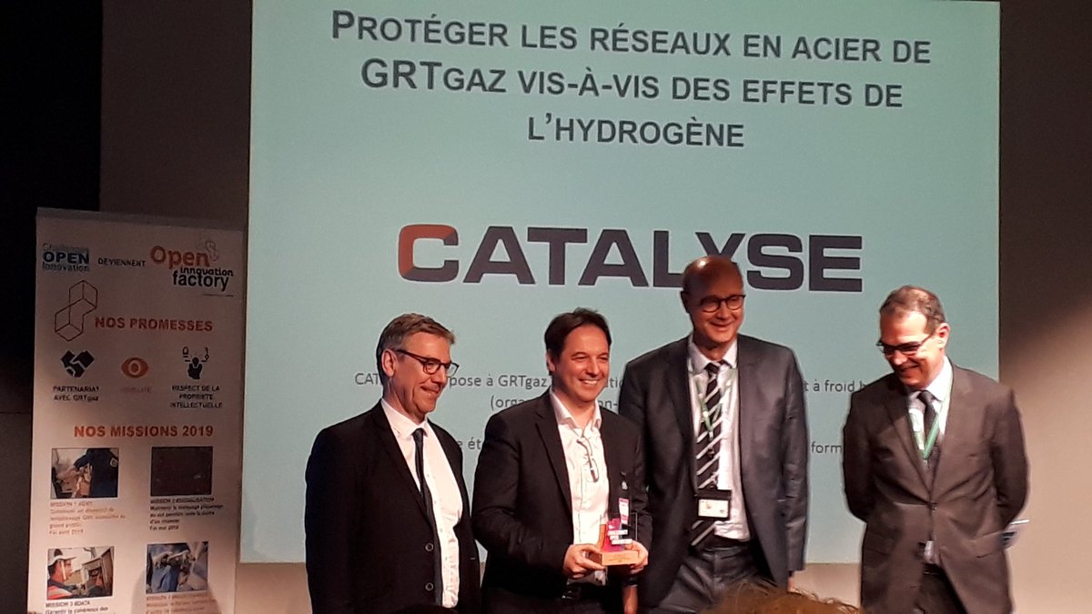 NLanfrey's tweet photo. Bravo à @WESTLAKECHEM Catalyse pour sa solution de protection des réseaux en acier de @GRTgaz vis-à-vis des effets se l'#hydrogene #challengeopeninnovation #openinnovationfactory @Tenerrdis nous suivons les #innovations d'injection #hydrogène dans les réseaux https://t.co/mb680KCTIm