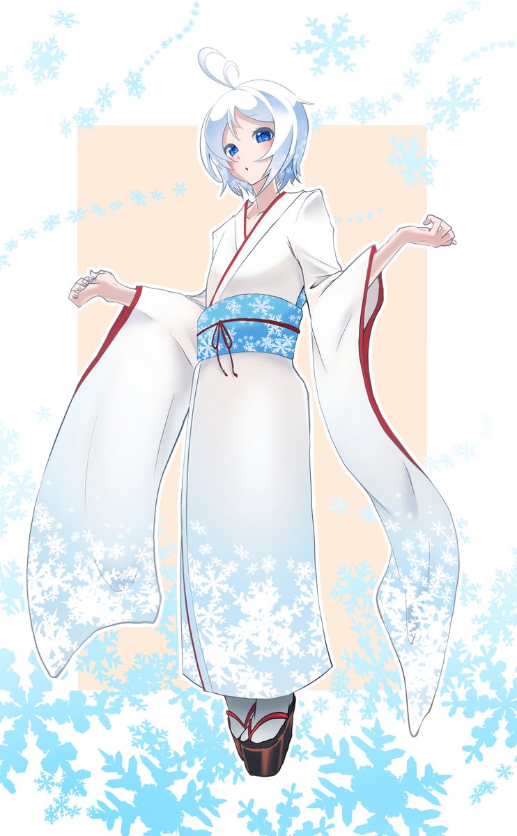 siro (dennou shoujo youtuber siro) 1girl solo kimono japanese clothes blue eyes short hair white kimono  illustration images