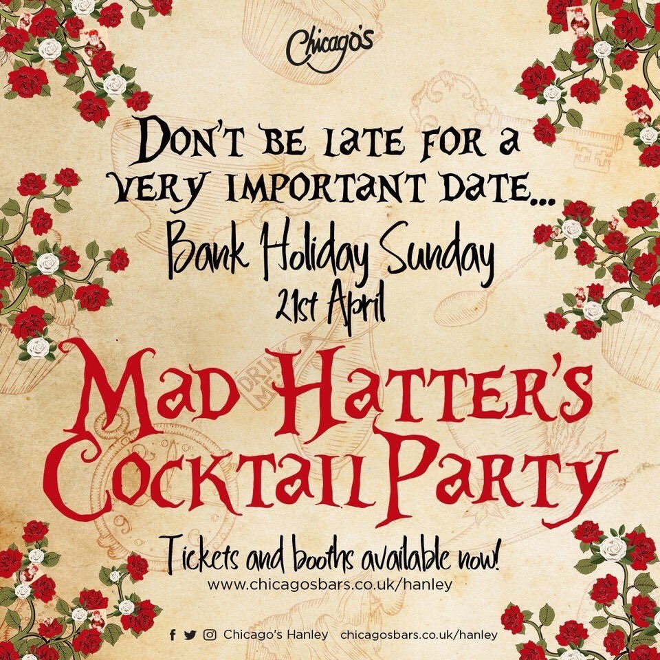 Don’t be late... 🎩🐇☕️ Tickets and Booths are now selling! Get yours here > bit.ly/2GFPTgX #BankHoliday