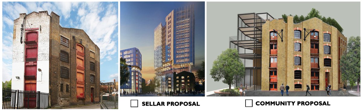 Vote for your preferred conservation of the Vinegar Yard Warehouse in Snowsfields to our previous tweet