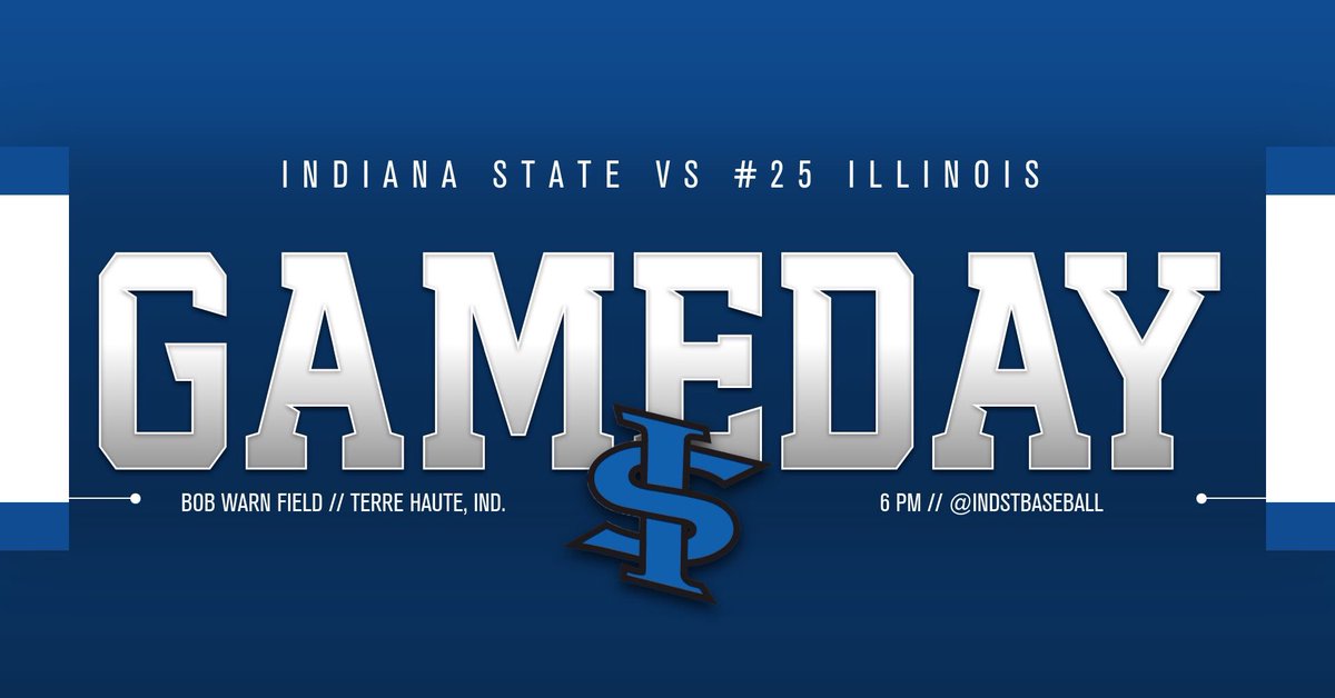 IndStBaseball's tweet image. Sycamores and #25 Illinois will battle tonight. Join us for a 6 p.m. first pitch from Bob Warn Field! #MarchOn
