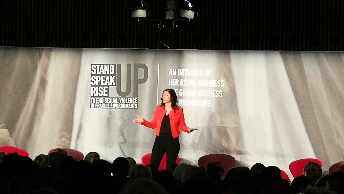 Joingoodforces's tweet photo. Present at #StandSpeakRiseUp, an initiative of Her Highness The Grand Duchess of Luxembourg, as the World's first global forum on how to end sexual violence as a weapon of war. https://t.co/y2b7AkPsJC