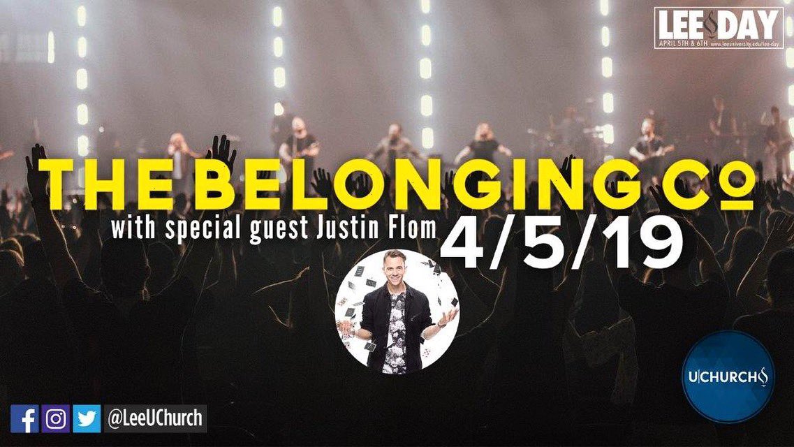 LEE DAY U-CHURCH IS ALMOST HERE!!!!

Join us in Walker Arena at 7:30pm on Apr. 5 for a FREE concert with <a href="/thebelongingco/">The Belonging Co</a> - opened by <a href="/justinflom/">Justin Flom</a> !! 
#leeuchurch #leeday
