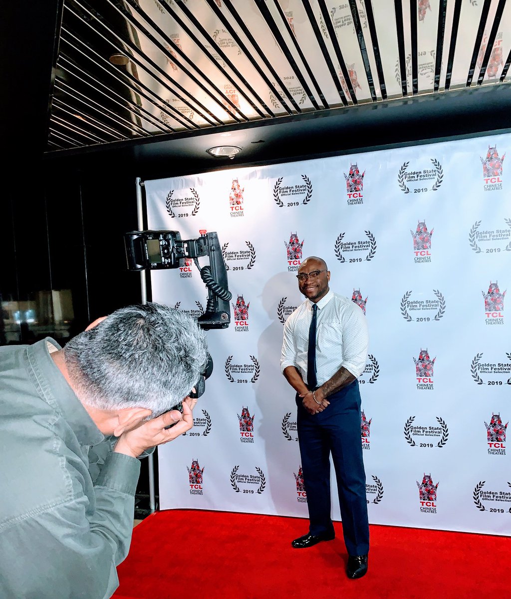 DScottGotTalent's tweet photo. “Tell paparazzi get the lens right!” From Harvey World to Hollywood! This moment means everything! An animated film that I wrote, produced, and created is screened in front of a Hollywood audience! Thanks to @GoldenStateFF for the nomination!#GoldenStateFilmFestival #BizarreMan https://t.co/5oc8lQftjh