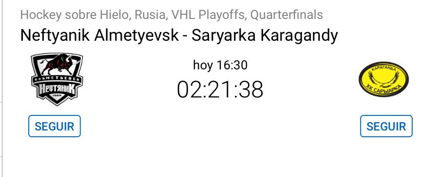 EASYBETS_'s tweet photo. ➡️TIP A LAS 16:30

➡️PLAYOFFS RUSIA VHL LEAGUE

➡️GANADOR 3 OPCIONES NEFTYANIK ALMETYEVSK

➡️CUOTA 2.11

➡️STAKE 3

🌟FAV O RT SI LO SIGUES! https://t.co/dRiyUJVLlN