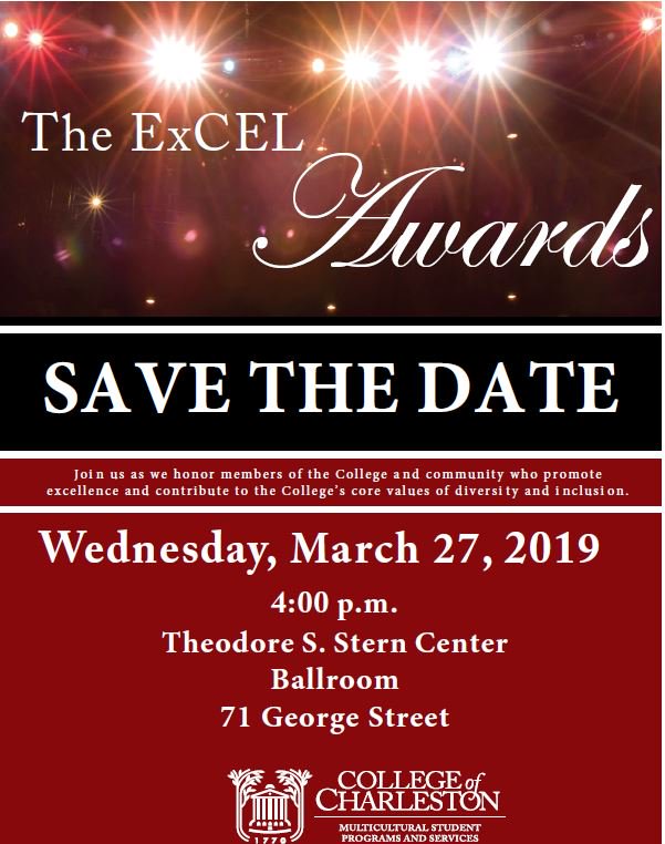 Come join us at the 2019 ExCEL Awards as we celebrate and honor members of the college and community who promote excellence and contribute to the College’s core values of diversity and inclusion.