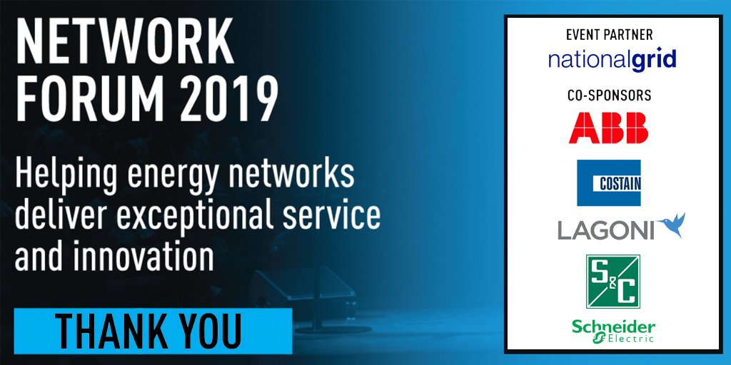 network_mag's tweet photo. A big thank you to today's @network_mag #networkforum event partner @nationalgriduk and co-sponsors @ABB_UK @CostainGroup @LagoniEng @SandC_UK @SchneiderElec #network19 https://t.co/9IFhd1Ohtf