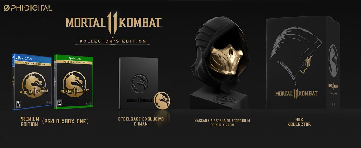PhiDigital's tweet photo. #MK11 #KOLLECTOR'S EDITION 🔥
¡Ya podés reservar tu edición Kollector del MK 11!
¿Qué trae? Premium Edition +  Steelcase e Imán Exclusivo + Máscara a escala réplica de Scorpion + Box Collector. 
¡Si sos un fanático como nosotros no dudes en consultar!
https://t.co/FSQIAFF0JD https://t.co/NmD28Uj70J