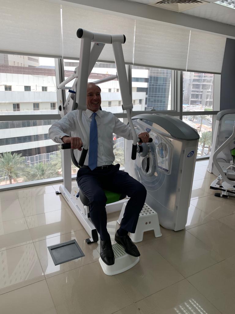 Proud to welcome the <a href="/DutchMFA/">Dutch Ministry of Foreign Affairs 🇳🇱</a> Int'l Enterprise Director <a href="/ADr002/">a</a> and Dutch Ambassador to Qatar <a href="/BTahzibLie/">Bahia Tahzib-Lie</a> at our fit20 studio today to show them around and explain how Dutch entrepreneurs are doing business in Qatar.