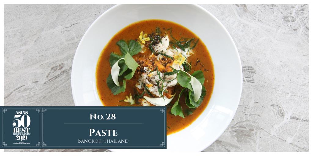 The50Global's tweet photo. No.28 is Paste in Bangkok, #Thailand. #Asias50Best @pastebangkok @ChefJasonBailey https://t.co/XAStAgJcNc