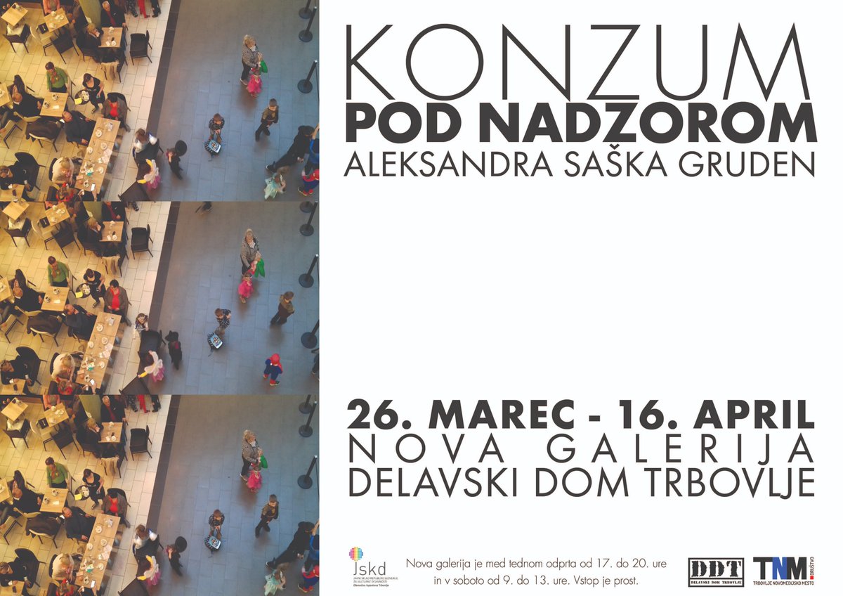 SPECULUMARTIUM's tweet photo. Vabljeni na ogled video instalacije  večmedijske ustvarjalke Aleksandre Saške Gruden “Konzum pod nadzorom” danes, 26. marca 2019 ob 18. uri v Novo galerijo Delavskega doma Trbovlje. https://t.co/CPkqsqHZv0