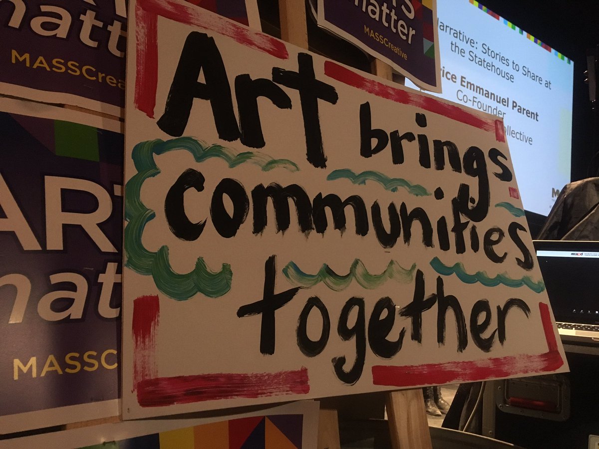 MASSCreative's tweet photo. Today is Arts Advocacy Day in Massachusetts! My name is Samantha Wood @cornerrobot , executive director of @artspacegrnfld - In Western Mass. I’m guest hosting here today. #CreativityConnects arts advocates from across the state  to bring a voice for arts to the Statehouse. https://t.co/ZyZhVz7hSW