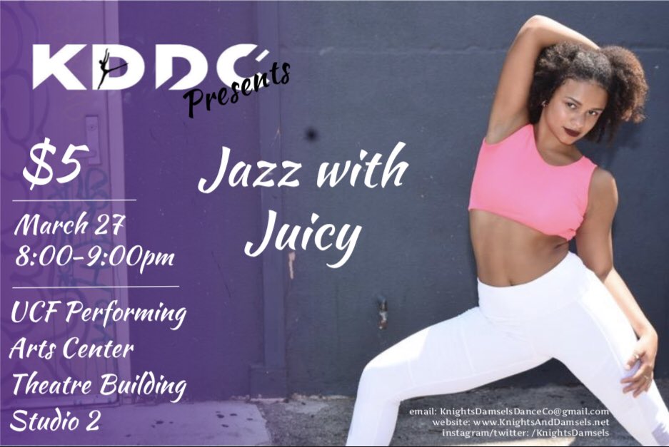 KnightsDamsels's tweet photo. Good morning, this week we have Juicy coming in to teach jazz. Juicy came in and taught for us this past summer and we can’t wait to see what she brings this time. Check out our Facebook page for more info on this weeks choreographer #knightsdamsels #orlandodance #kddc #jazz https://t.co/vTauyk4dYL