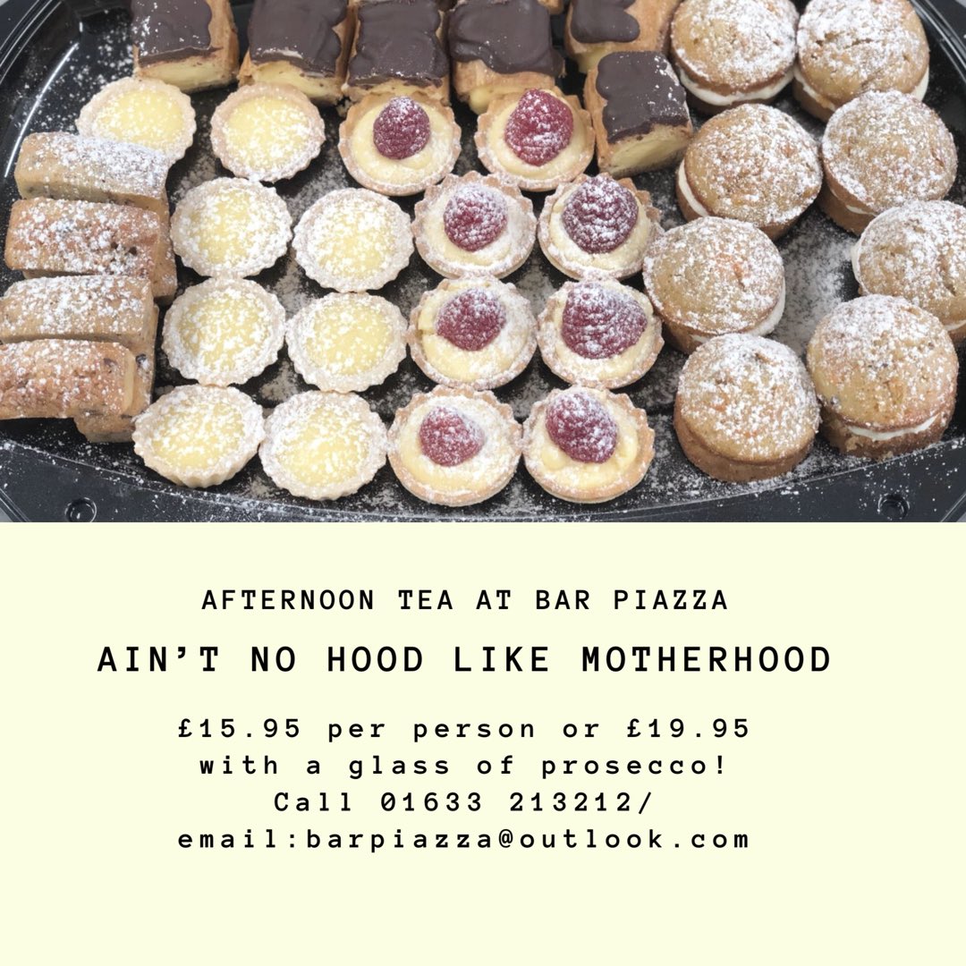 Mam, Mum, Mummy, Mumma....no matter how you call her she’s all yours and deserves to be treated. 
🌟
Our afternoon tea is a perfect gift to indulge in, leave the washing up to us! 
Pop in the shop to book, call 01633 213212/email:barpiazza@outlook.com
.
.
.
.
.
#Mothersday2019