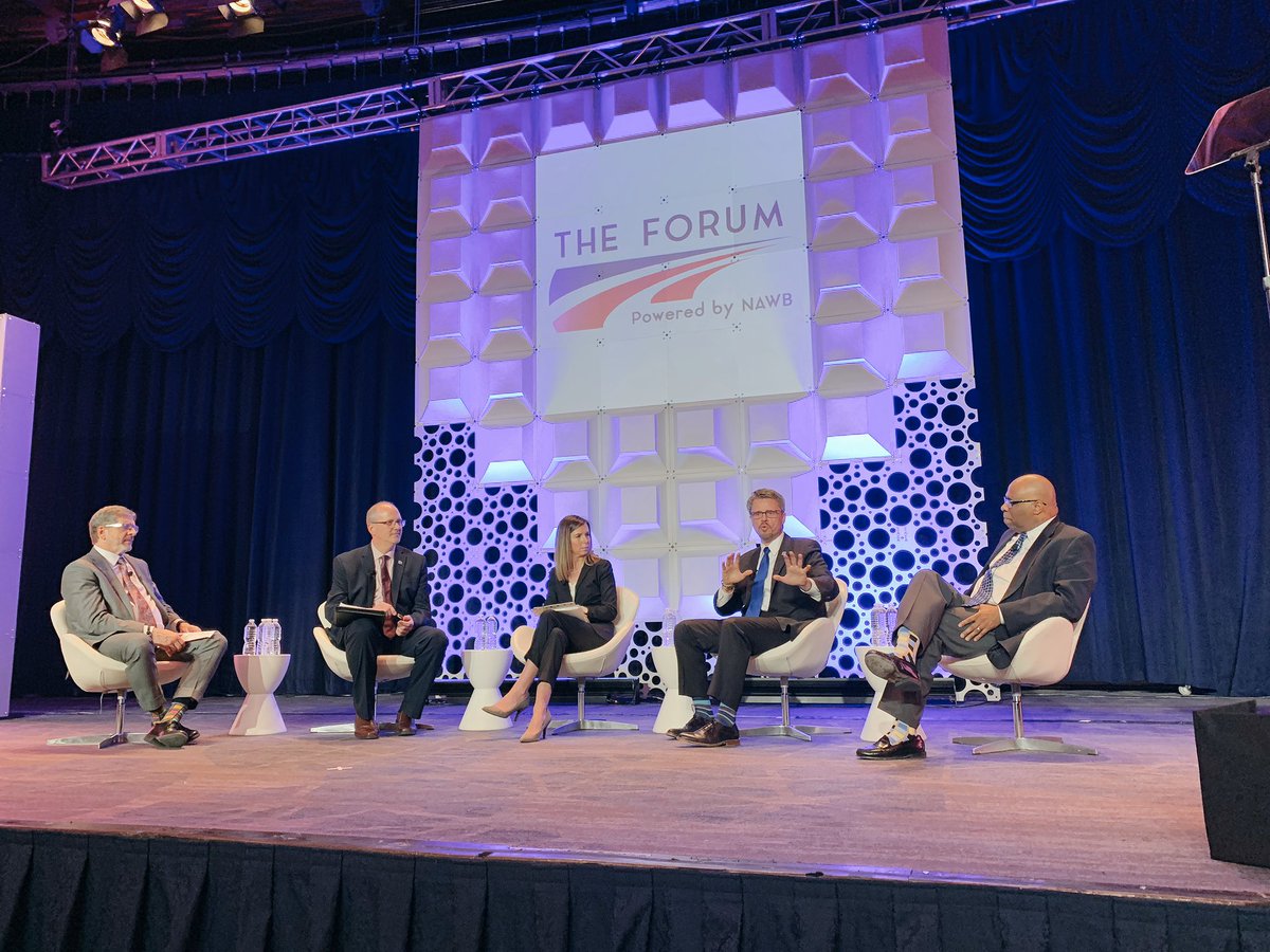 Insightful inter-agency discussion with <a href="/RonPainterNAWB/">Ron Painter</a> and Clarence Carter, of US Dept of HHS, Johnny Collett &amp; Scott Stump, of US Dept of Education, and Molly Conway, of US Dept of Labor on WIOA and local workforce boards at <a href="/ForumByNAWB/">The Forum by NAWB</a>! #FORUM19