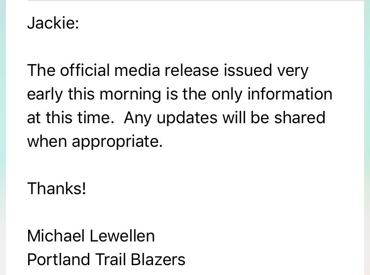 JackieLabrecque's tweet photo. A “non-update, update” this morning from the @trailblazers... we reached out asking how #JusufNurkic aka  @bosnianbeast27 is doing. We are thinking of you, #Nurk! The initial release below, too. #LiveOnK2 https://t.co/nqSLzYGNNS
