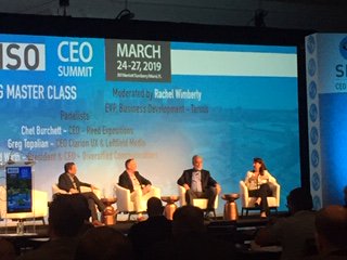 stephselesnick's tweet photo. Watching @TSNN_Rachel doing a great job moderating a panel on M&A and growth with some heavy hitters. Chet Burchett, Reed, Greg Topalian, Clarion & Leftfield Media, Ted Worth, Diversified. #expochat #SISOorg https://t.co/2TocjkB7HJ