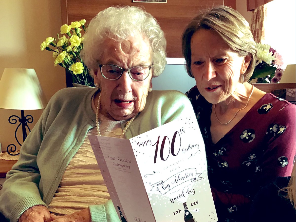 PDFacultyHx's tweet photo. Exciting times in Health and Social Care today - visiting a very special resident @SumHouseHX1 celebrating her 100th birthday 🎂 💐🎈💯 #whereheartsandmindsconnect #100yearsyoung https://t.co/R9KRs0Ng3I
