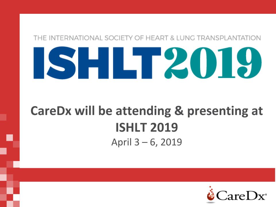 CareDx's tweet photo. Next month, $CDNA will be attending @ishlt 2019! We look forward to attending the world’s largest multi-disciplinary meeting that is focused on end-stage heart and lung disease.
See the event details here: https://t.co/gNaTKPkfNm #AlloSure #AlloMap #ISHLT2019 https://t.co/NucCNHaxrP