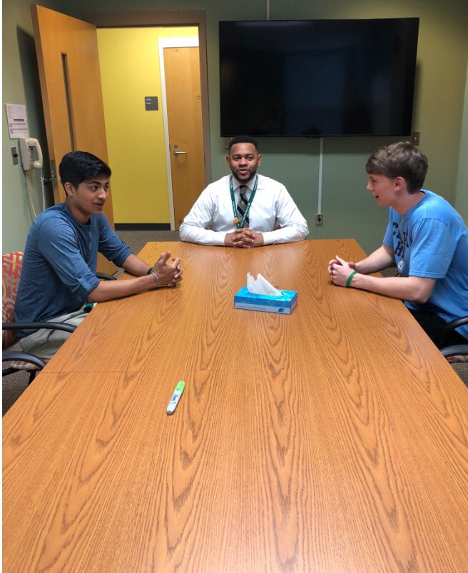 sentinelparty's tweet photo. Our president and VP chatting it up with one GHHS assistant principal. We have his support! What about yours?🇺🇸🇺🇸 #sentinelparty #support #voteHall https://t.co/L55gYxoCFd