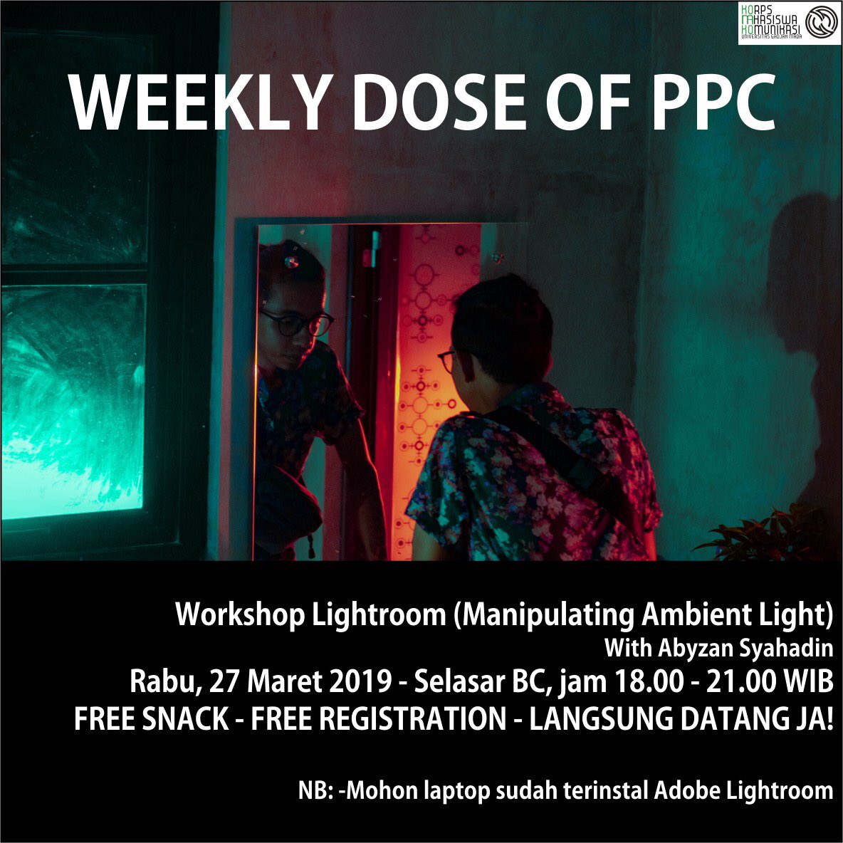 ppc_ugm's tweet photo. Halo, warga komunikesyen! Suka liat foto keren yang diambil pas malam?

PAS BANGET! PPC akan ngadain workshop! Materinya ambient lighting loh! Penasaran kannn?!

YUK DATENG!!

NB:
- Peserta sudah menginstal Adobe Lightroom di Laptop
- Terbuka buat pengguna Lightroom Android https://t.co/Ry5A0qQPDR