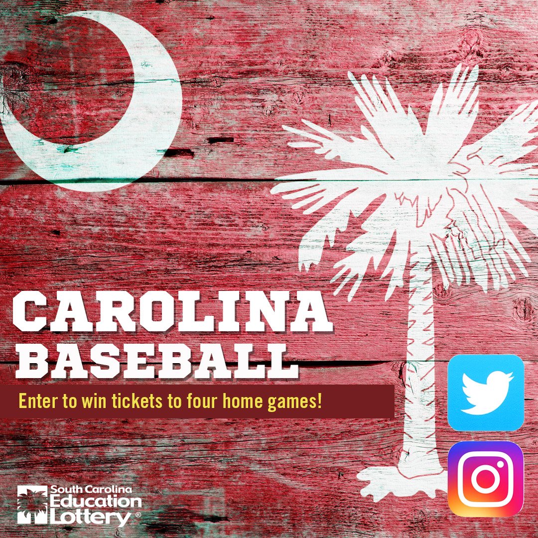 sclottery's tweet image. GAMECOCKS, enter to win baseball tickets to 4 home games! RT and FOLLOW @sclottery to enter! SC residents only. Must be 18 or older. Rules: bit.ly/2VD8mPf
#contest @UofSC #Gamecocks