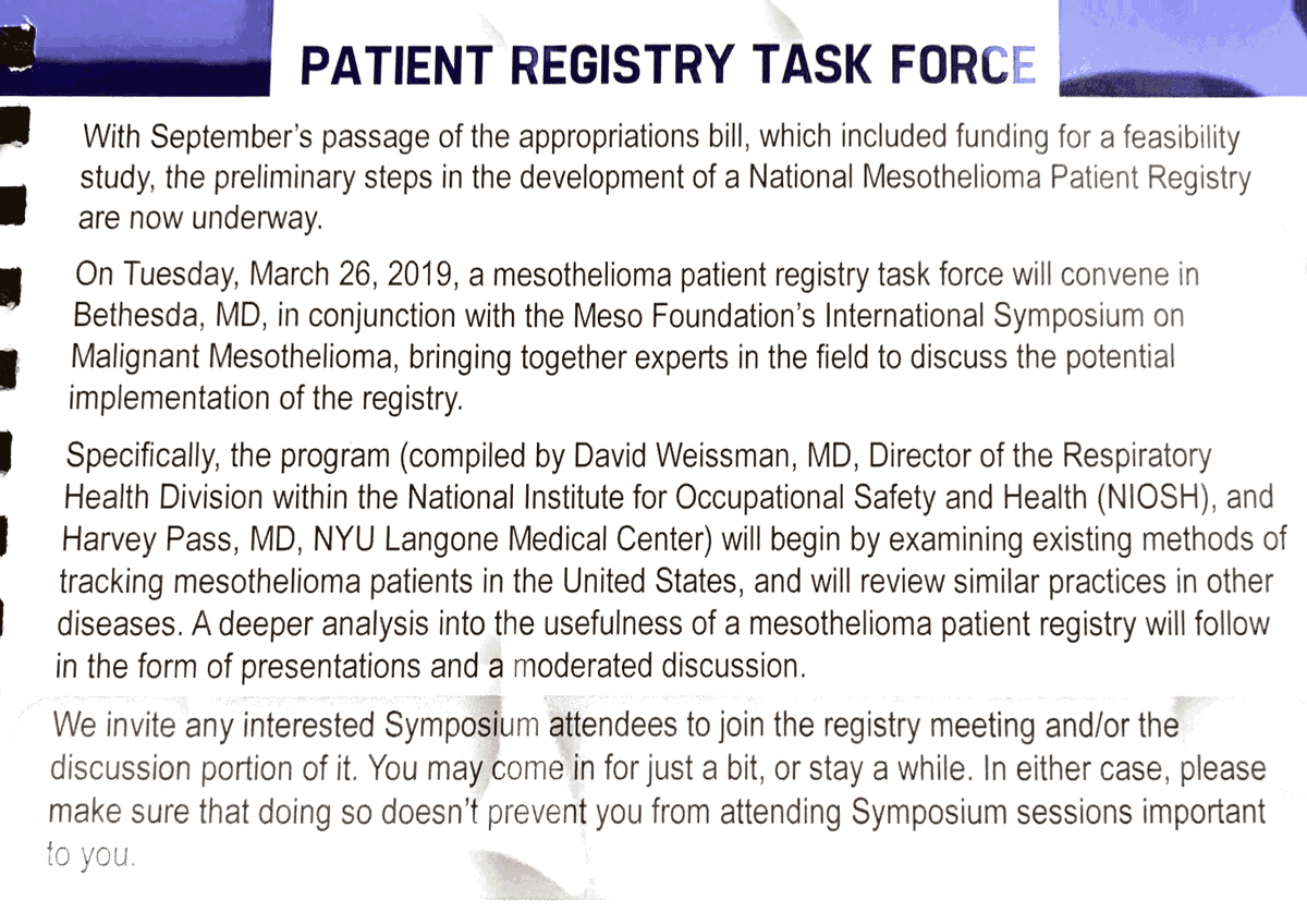 rdeaugustinis's tweet photo. Remember last year when I went to Capitol Hill to advocate for a national mesothelioma patient registry? Today we have funding from Congress to do a feasibility study, and we are meeting with experts and leaders to talk about how we move forward. #progress #curemeso #fortara https://t.co/ML5rHQoZQo