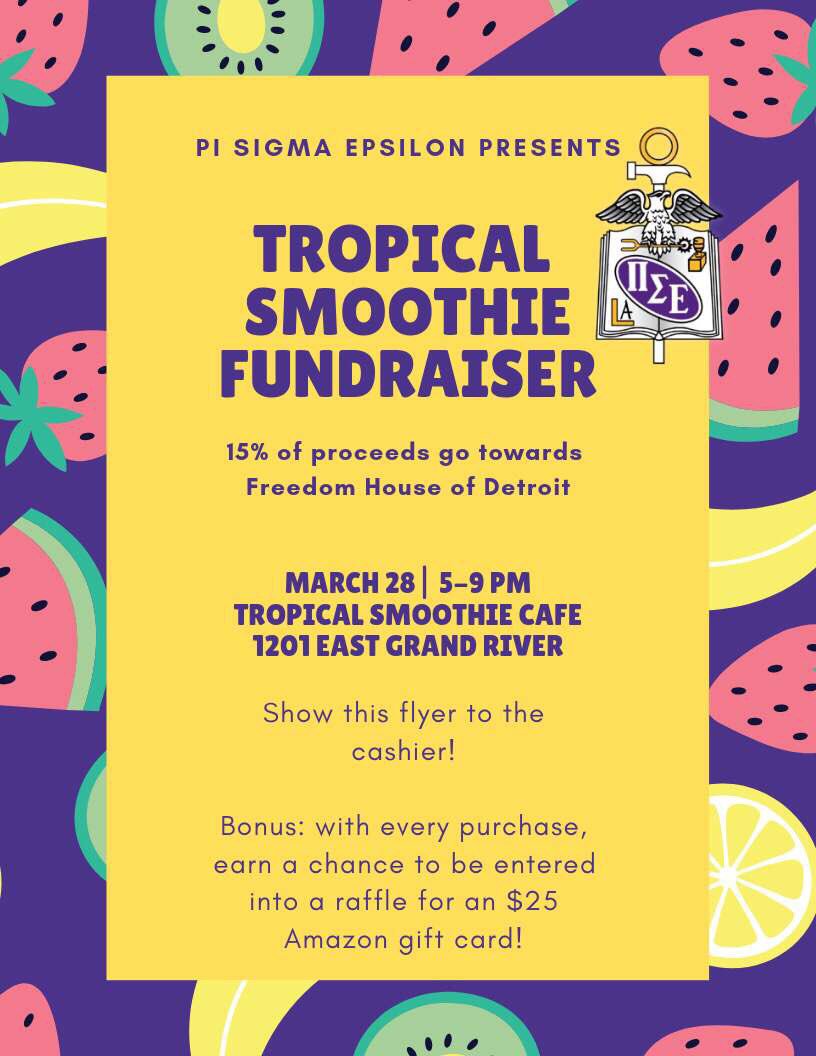 pse_msu's tweet image. Come support @PSEEtaBeta this Thursday! We will be donating 15% of all sales to @FreedomHouseDet! There is also a bonus raffle with a chance to win a $25 Amazon gift card!