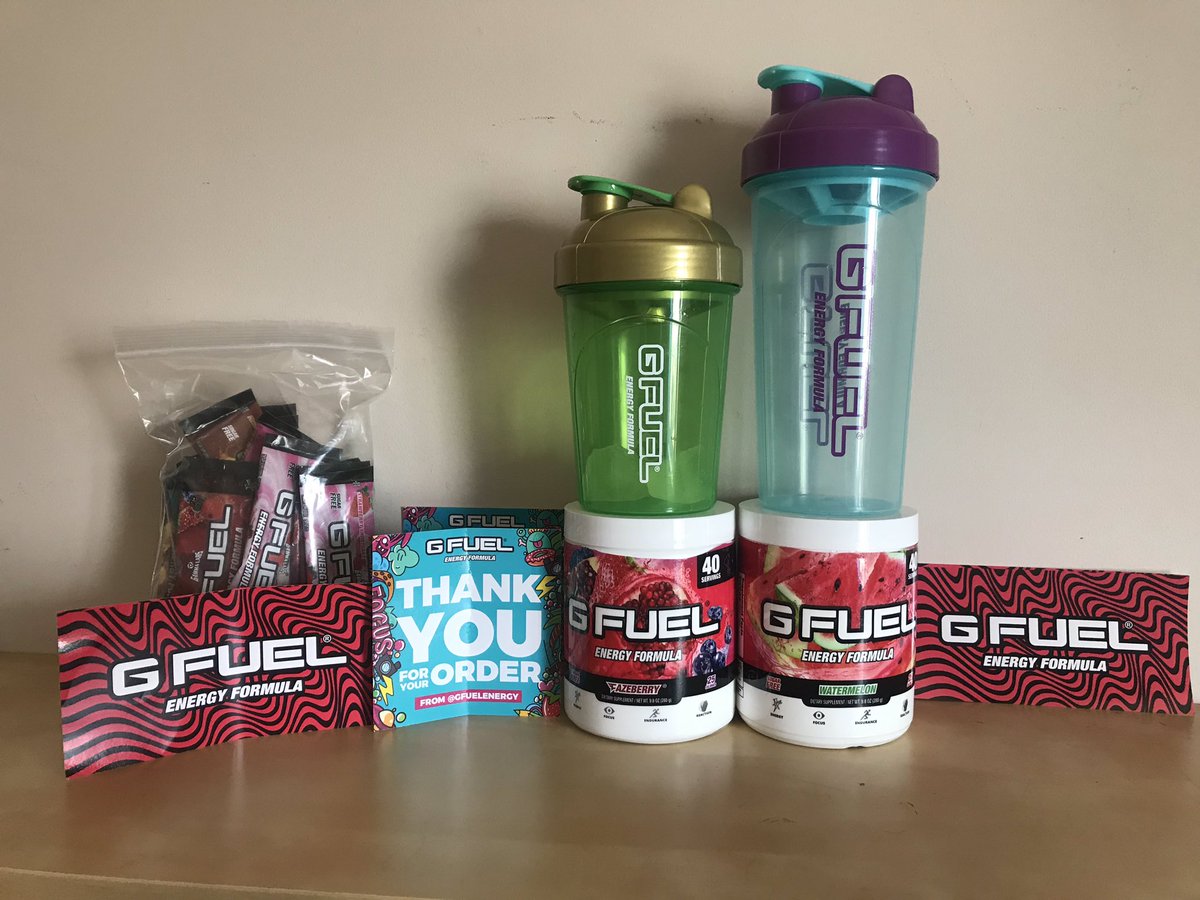 ishxw's tweet photo. My first two orders of @GFuelEnergy arrived and I am addicted already, please don’t save me. Thank you for the service. 👊🏼 https://t.co/YKR7trSAE7