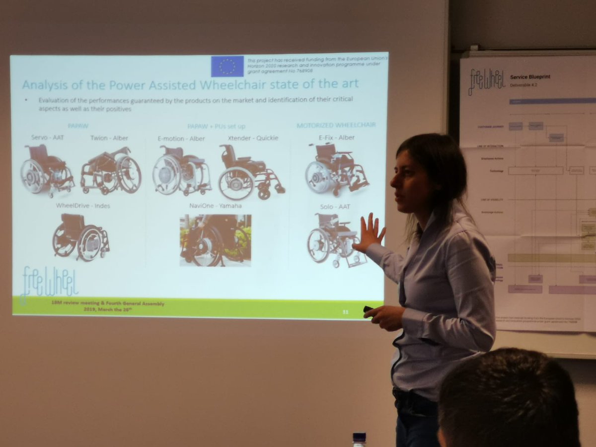 FreewheelEU's tweet photo. Erika Guerreschi from @MchTronics presents the latest updates on the product design and the technical options on how to connect the power engine to the wheelchair #FWGA2019 https://t.co/RAgN65Y8pL