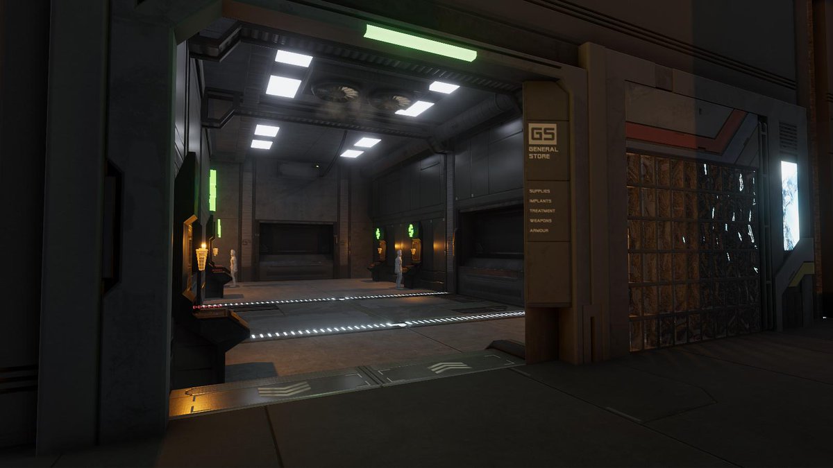 JoeyWilcke's tweet photo. Installing #gridonline's shopping terminals 😎 Art and shaders are all work in progress. #gg https://t.co/wYCQGy44dg