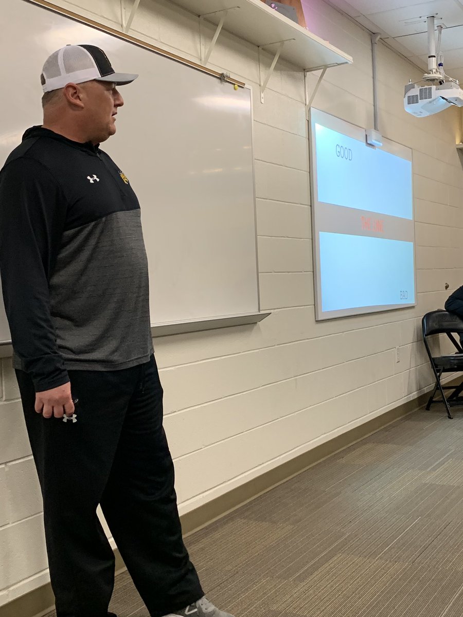 CoachChadRogers's tweet photo. @coach_means brought the Character talk this morning.  Doing things Right when its not easy. How to shake hands and change a tire.  #littlethingsmatter. #BeGreat  #DTRT #IGTBAYJ https://t.co/JoRYrkv8Vt