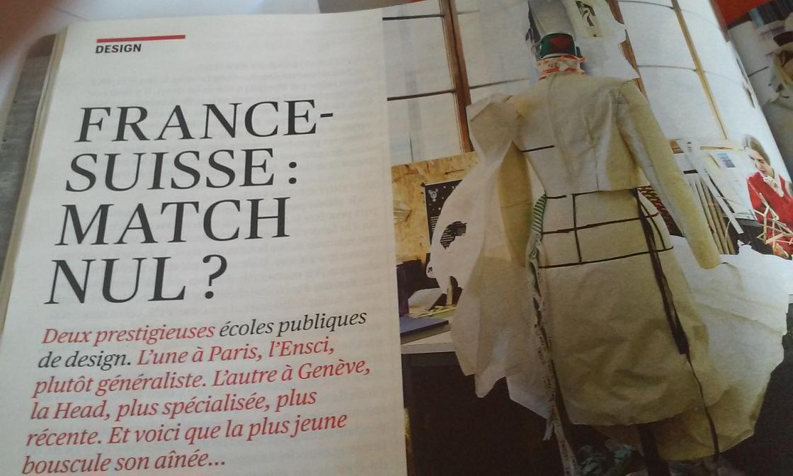 Le match amical entre <a href="/Ensci_Paris/">ENSCI_LesAteliers</a> et <a href="/HeadMediaDesign/">headmediadesign</a>, demain dans <a href="/Telerama/">Télérama</a>