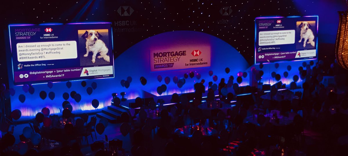 Our #SocialWall ready for action tonight at #MSAwards19 with <a href="/DigitalMortgage/">The Digital Mortgage</a>