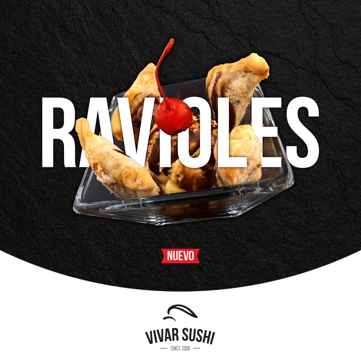 VivarSushi's tweet photo. Dulce momento a la vista 😋 😍  #RaviolesDePlatano ¡Te van a encantar! #Vivarizate https://t.co/F79WSrPZ6L