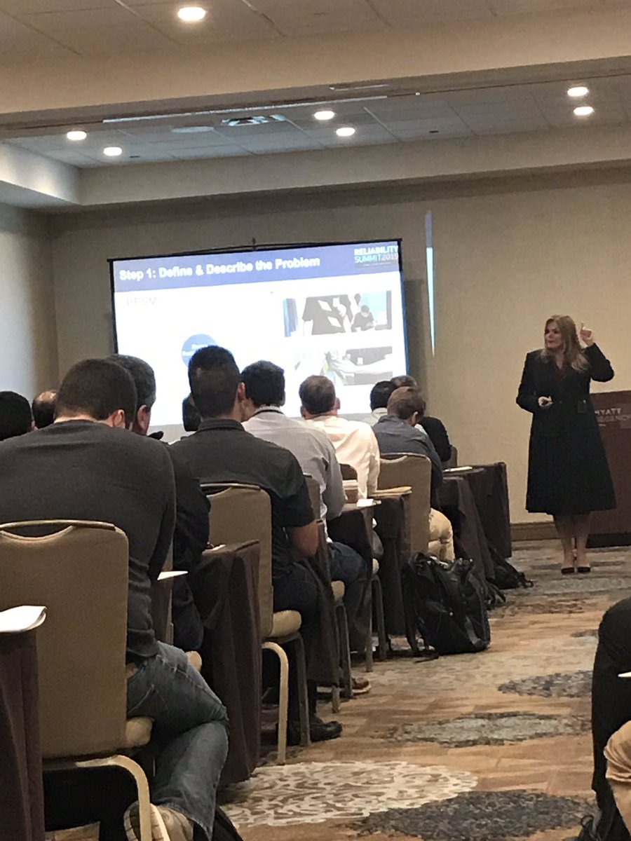 armsreliability's tweet photo. #ReliabilitySummit2019 speaker Jennifer MacKay speaking on how @Boeing solves the skills gap in problem solving. #rootcausesnalysis #rca https://t.co/1re42O5ybf