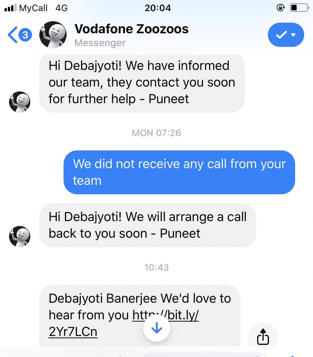 DebajyotiBane11's tweet image. @VodafoneIN #pathetic #uselesscustomercare For last 3 days you are sending 3 typical replies. Moved to Vodafone from another operation to get better survice. It is even worse. Lets see when do you fine time to make a call